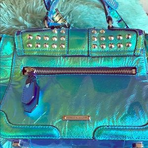Rebecca Minkoff Metallic Blue Studded Purse